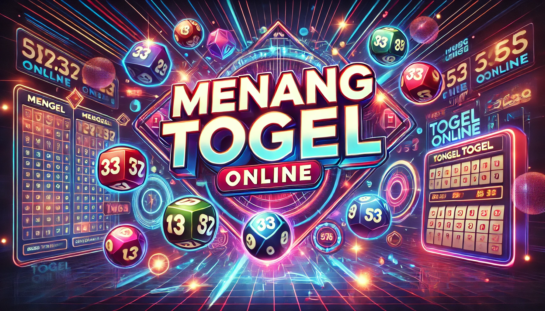 buatkan gambar melebar Menang Togel Online